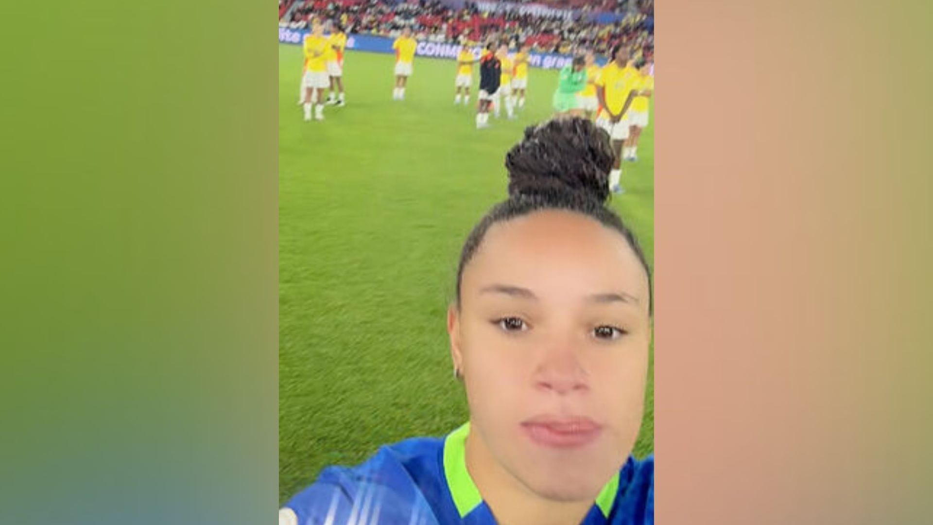 Video: la burla de una jugadora de Brasil hacia Colombia tras final de la Copa América 2025 1 Captura de video en el que jugadora de Brasil se burla de Colombia tras final de la Copa América.