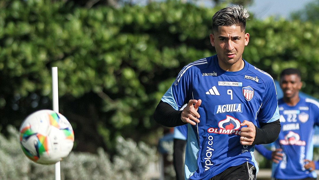 Fotografía de Guillermo Paiva, delantero de Junior, en un entrenamiento.