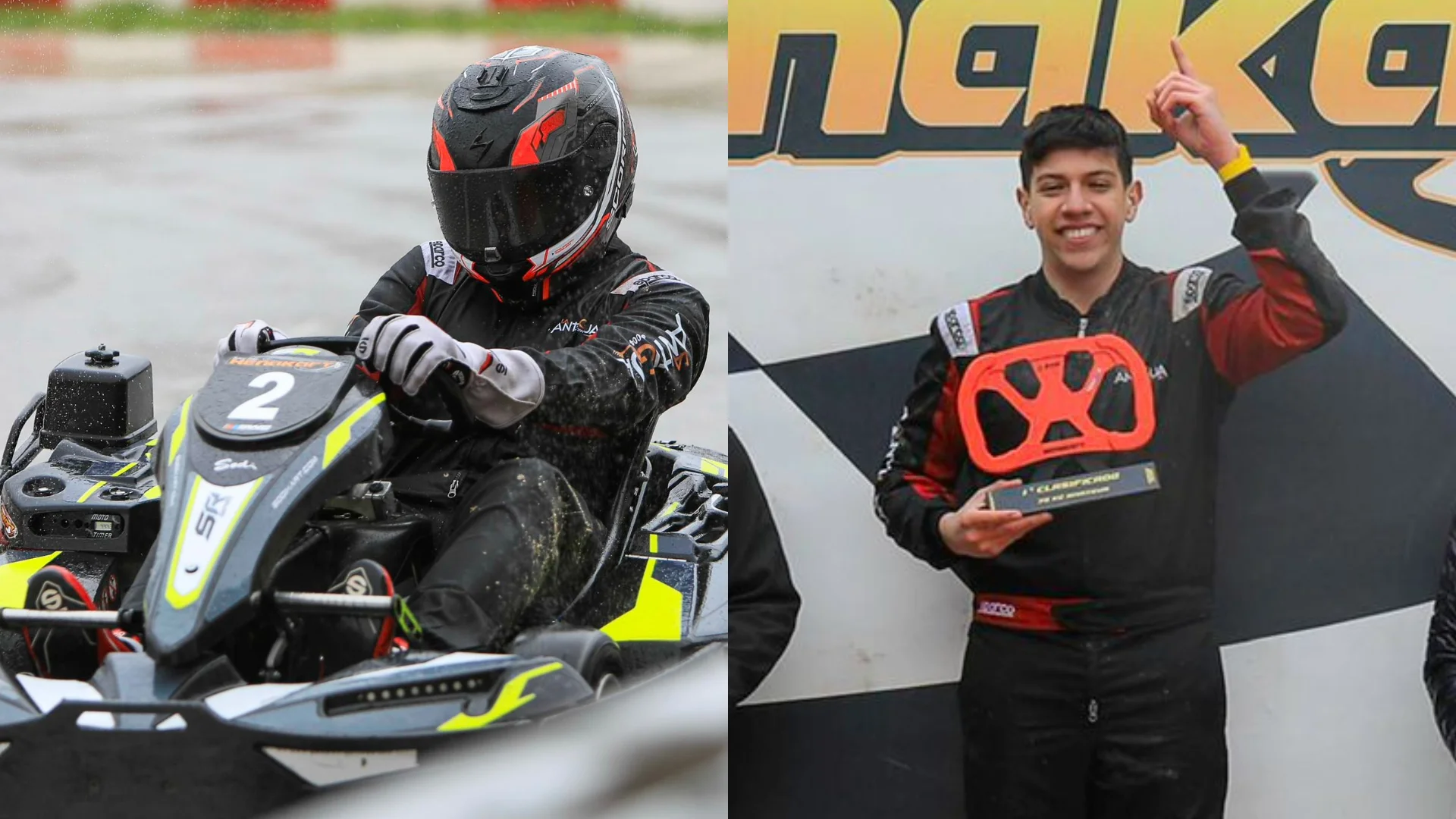 Mosaico de Henry Escobar, piloto barranquillero de karts.