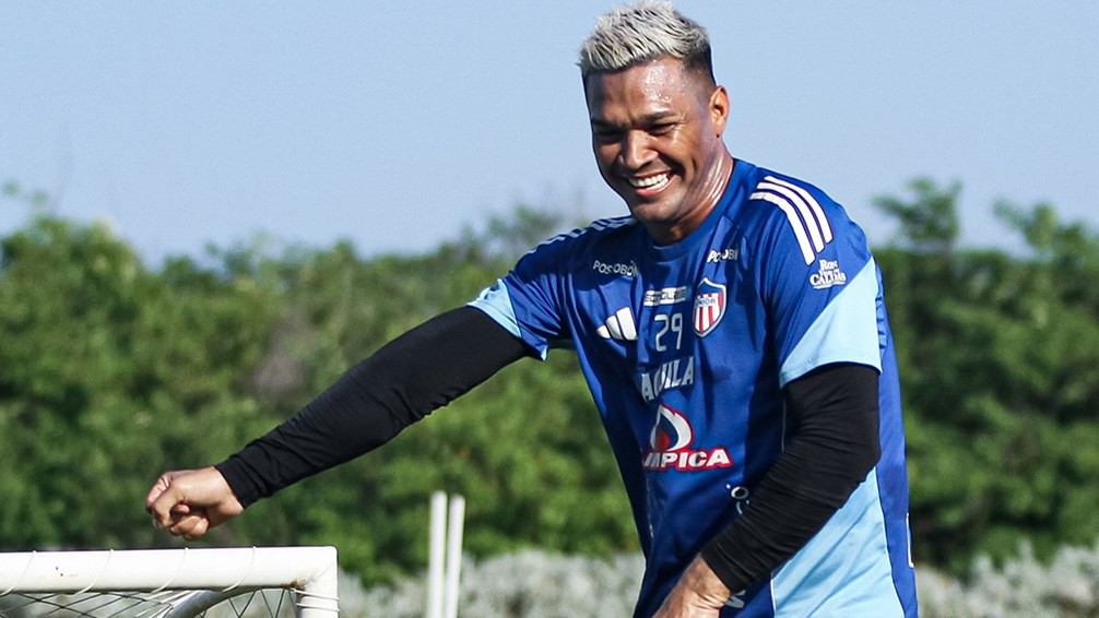 Fotografía de Teófilo Gutiérrez, delantero de Junior, en un entrenamiento.