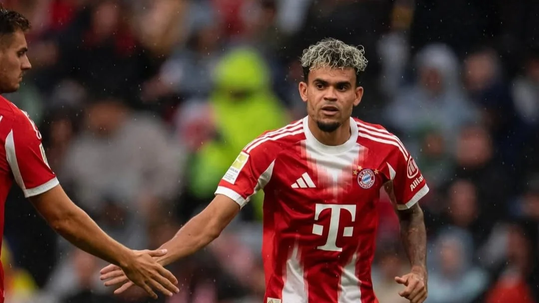 Fotografía de Luis Díaz en un partido con Bayern Múnich.