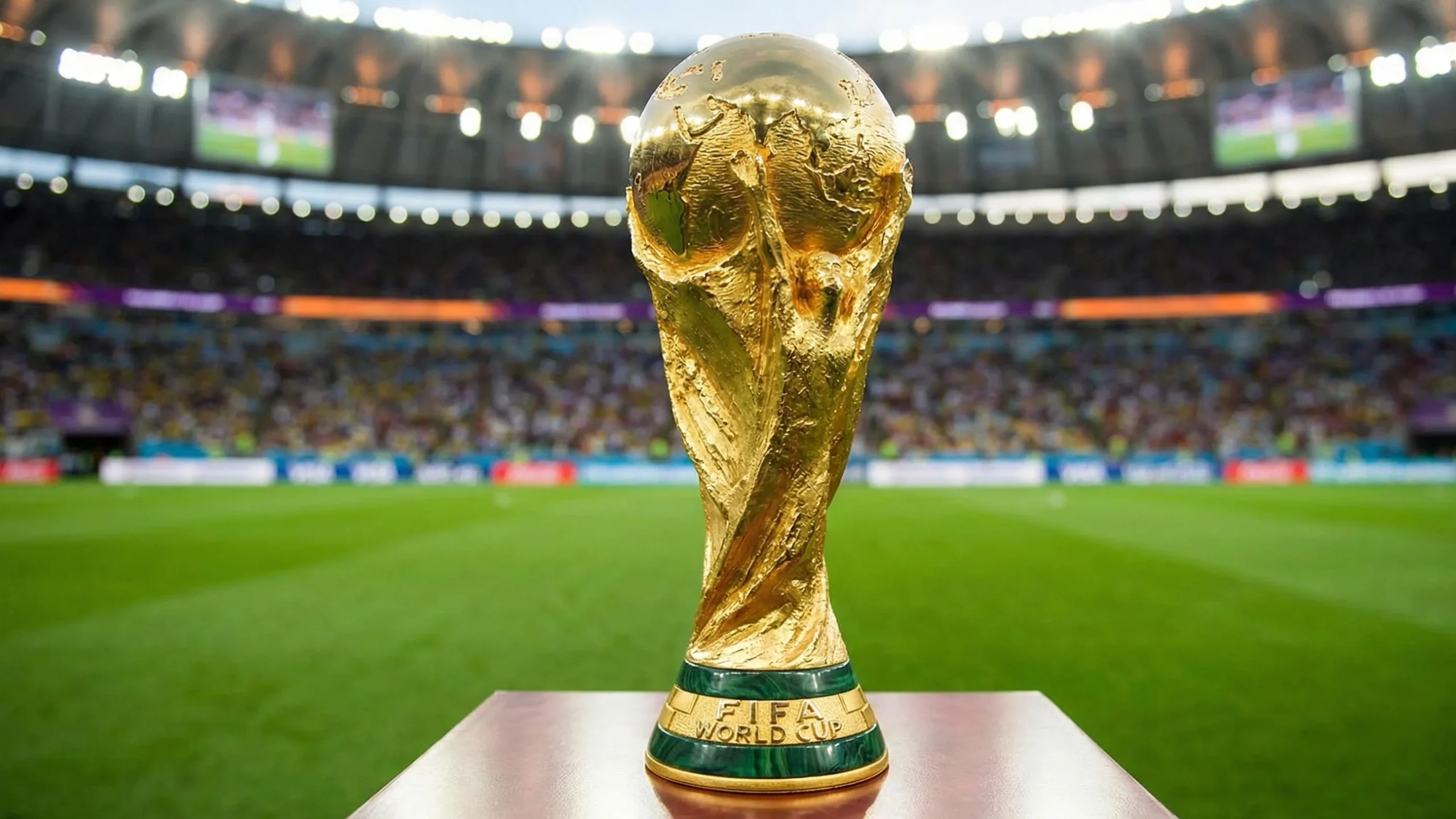 El legado de Infantino: el sorteo del Mundial 2026 1 Diseño gráfico del trofeo de la Copa del Mundo.