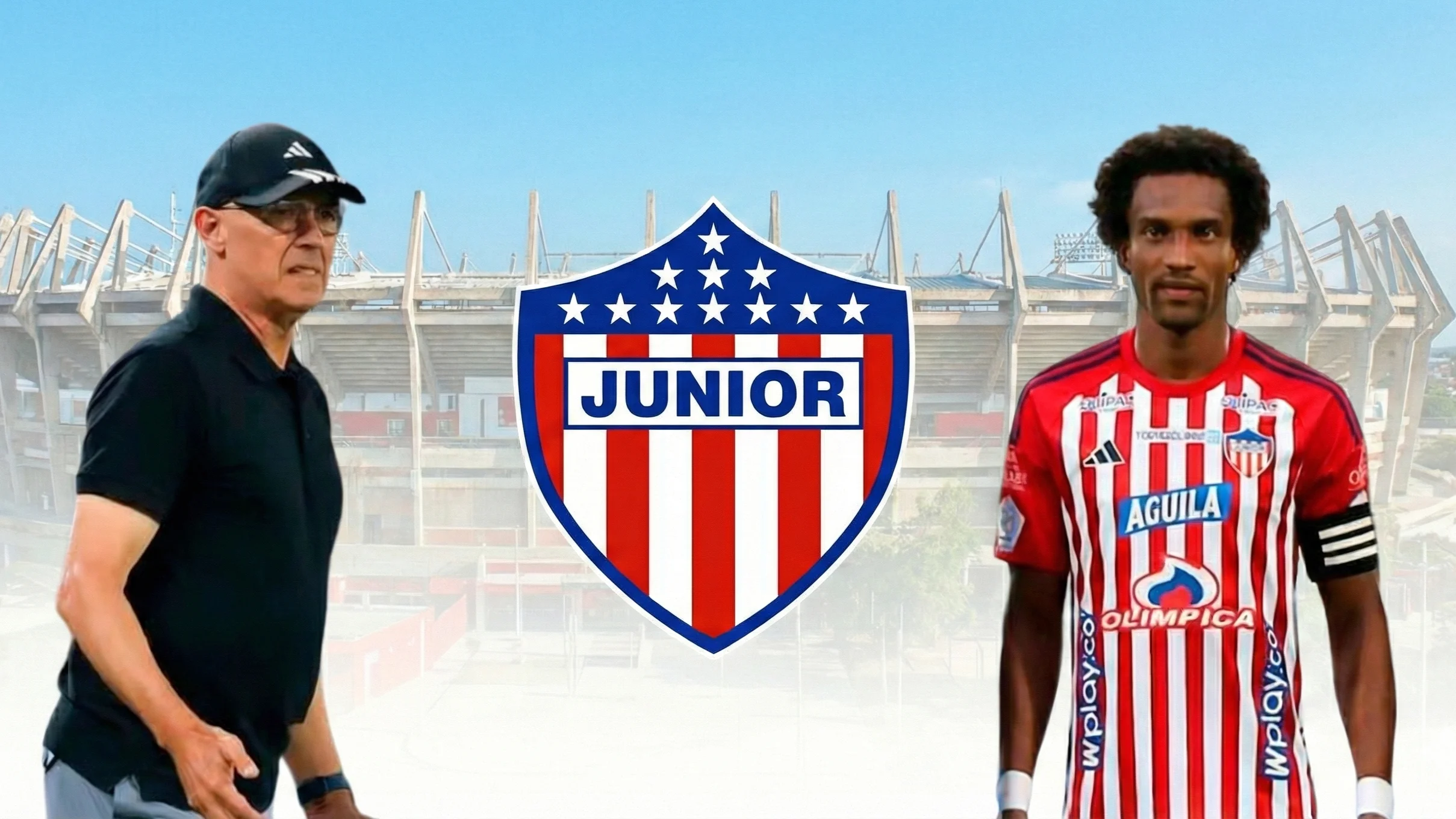 Diseño gráfico de Alfredo Arias, técnico de Junior, y Didier Moreno, volante que saldría del 'Tiburón'.