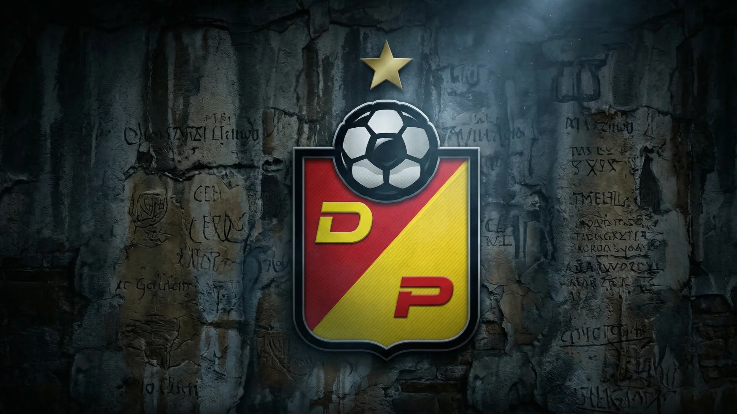 Diseño gráfico sombrío del escudo del Deportivo Pereira.