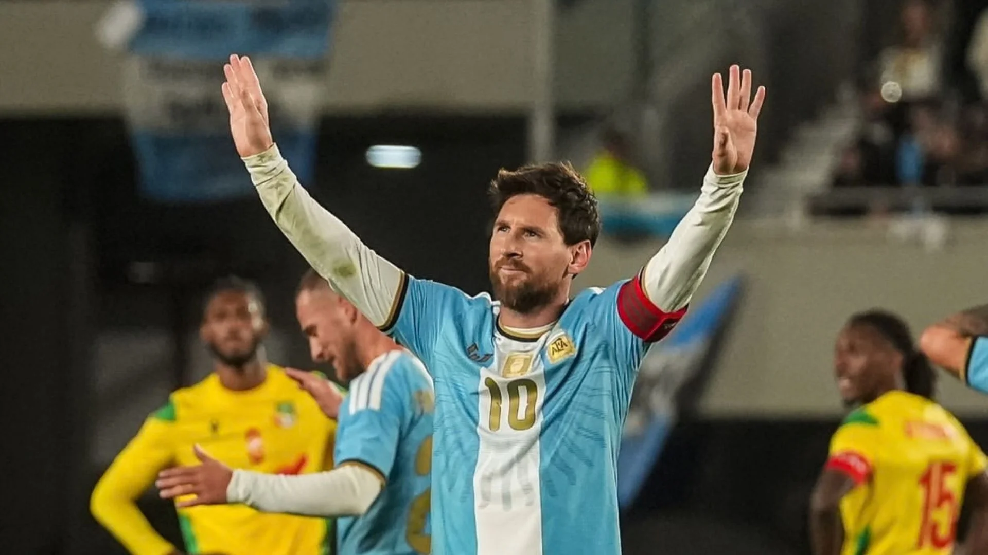Fotografía de Lionel Messi en su último partido con la selección Argentina.